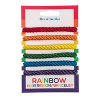 Armbandjes/haarbandjes - Gay Pride/Regenboog thema kleuren - setje van 6x stuks   - - thumbnail