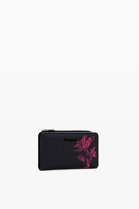 Portemonnee S bloemen - BLACK - U