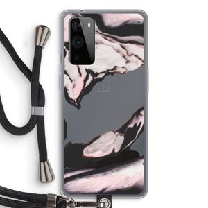 Roze stroom: OnePlus 9 Pro Transparant Hoesje met koord