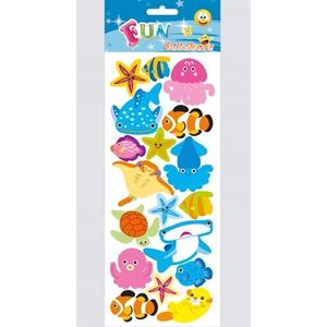 Stickersetje zeevissen haaien en roggen