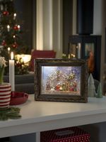 Sneeuwlantaarn voor binnen - Kerststal - 20x25cm - Kerstlijst - Waterlantaarn - Batterij - Timer - Kerstverlichting - thumbnail