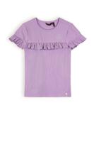NoNo Meisjes t-shirt rib met ruffel - Kovan - Galaxy lilac - thumbnail