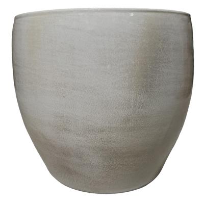 Bloempot - lichtgrijs stone - H26 x D28 cm - keramiek - plantenpot - voor kamerplant