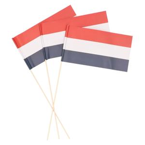 Holland zwaaivlaggetjes - 50x - papier - 38 cm - Nederlandse vlag - Koningsdag