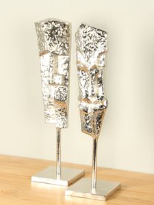 Set Faces Man & Woman Aluminium, 53 cm