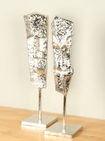 Set Faces Man & Woman Aluminium, 53 cm