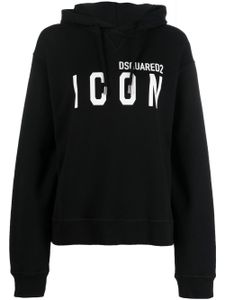 DSQUARED2 hoodie à logo imprimé - Noir