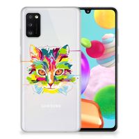 Samsung Galaxy A41 Telefoonhoesje met Naam Cat Color - thumbnail