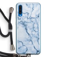 Blauw marmer: Samsung Galaxy A50 Transparant Hoesje met koord