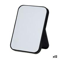 Spiegel met Ondersteuning Berilo Wit Zwart Polypropyleen 1,7 x 20 x 14 cm 14 x 20 x 1,7 cm (12 Stuks)