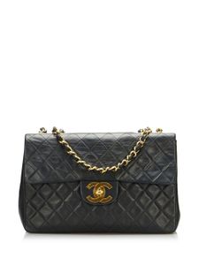 CHANEL Pre-Owned sac porté épaule Jumbo à rabat (1994-1996) - Noir