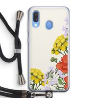 Wilde bloemen: Samsung Galaxy A40 Transparant Hoesje met koord
