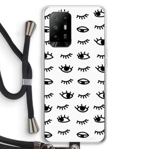 Eye pattern #2: Oppo A95 5G Transparant Hoesje met koord