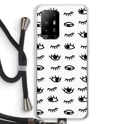 Eye pattern #2: Oppo A95 5G Transparant Hoesje met koord