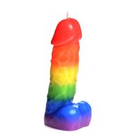 Pride Pecker Rainbow Drip Candle