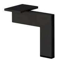 Zwarte design hoek meubelpoot 16 cm - thumbnail