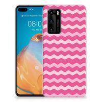 Huawei P40 TPU bumper Waves Pink - thumbnail