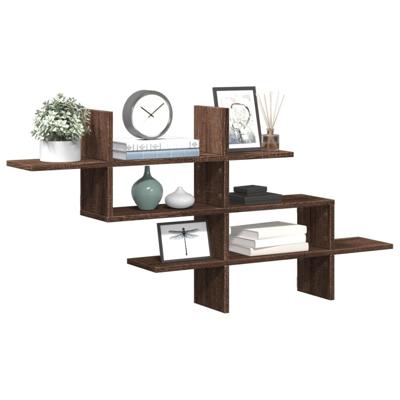 Wandschap 124,5x18x60,5 cm bewerkt hout bruin eikenkleurig