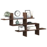 Wandschap 124,5x18x60,5 cm bewerkt hout bruin eikenkleurig