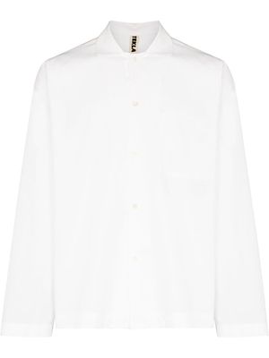 TEKLA chemise de pyjama boutonnée en popeline - Blanc