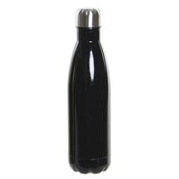 RVS thermos waterfles/drinkfles zwart met schroefdop 500 ml   -