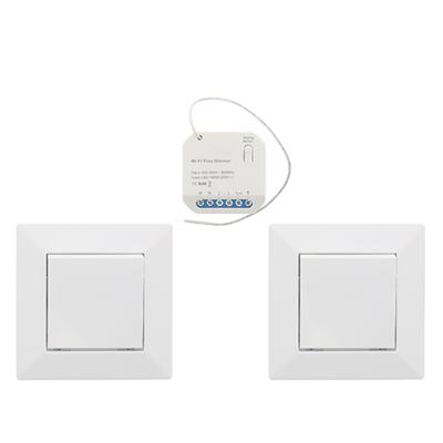 Wifi draadloos, micro dimmer module 150W dubbele puls-hotelschakel WIT
