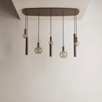 Hanglamp Deens ovaal Riva Zwart (incl. lampen)