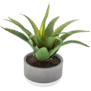 Atmosphera vetplant kunstplant in pot van cement 22 cm