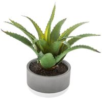 Atmosphera vetplant kunstplant in pot van cement 22 cm - thumbnail