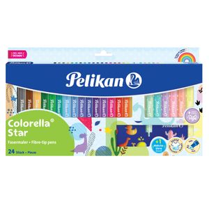 Pelikan Colorella Star viltstift, etui van 18 stuks + 6 pastelkleuren