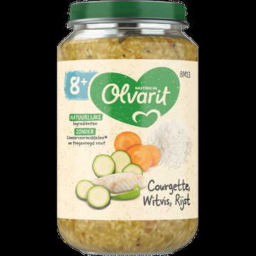 Olvarit 8+ Maanden Courgette Witvis Rijst 200g bij Jumbo
