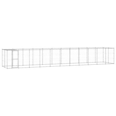 Hondenkennel met dak 26,62 m² gegalvaniseerd staal