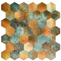 Zelfklevend Mozaïek Hexagon Patina