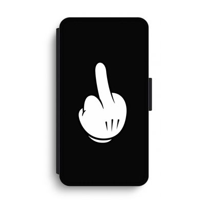 Middle finger black: iPhone XS Max Flip Hoesje