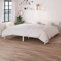 Bedframe massief grenenhout wit 180x200 cm