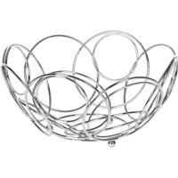 Excellent Houseware ronde fruitschaal - zilver - 26 cm - metaal - Fruitschalen - Fruitmanden - thumbnail