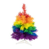 Kleine kunst kerstboom - regenboog - H45 cm - kunststof - gekleurd miniboompje