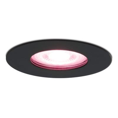 Bari Smart inbouwspot - IP65 waterdicht - Wifi + Bluetooth - RGBWW - GU10 - Google Home, Amazon Alexa en Siri - Zwart - Badkamer, binnen en buiten