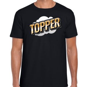 Topper fun tekst t-shirt voor heren zwart in 3D effect