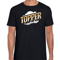 Topper fun tekst t-shirt voor heren zwart in 3D effect - thumbnail