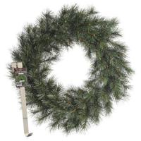 Kerstkrans 60 cm - groen - met messing zilveren hanger/ophanghaak - kerstversiering - Kerstkransen