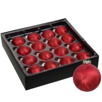 Luxe kleine kerstballen - 32x stuks - 4 cm - rood - glas - ice finish