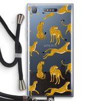 Luipaard: Sony Xperia XZ1 Transparant Hoesje met koord