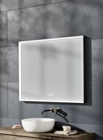 Thebalux M20 spiegel 100x80cm met verlichting en verwarming mat zwart - thumbnail