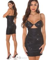 * KOUCLA Zwart party jurkje met cups , IS88200-B * KOUCLA Zwart party jurkje met cups , IS88200-B