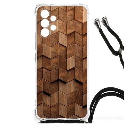 Stevig Telefoonhoesje voor Samsung Galaxy A13 4G Wooden Cubes