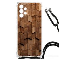 Stevig Telefoonhoesje voor Samsung Galaxy A13 4G Wooden Cubes