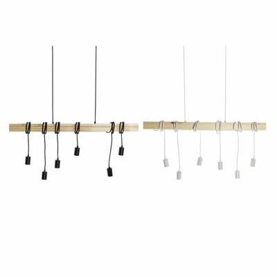 Plafondlamp DKD Home Decor Zwart Metaal Hout Wit 220 V 50 W (100 x 7 x 160 cm) (2 pcs)