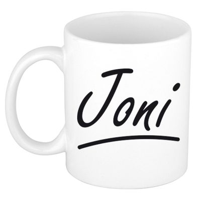 Naam cadeau mok / beker Joni met sierlijke letters 300 ml Naam cadeau mok / beker Joni met sierlijke letters 300 ml