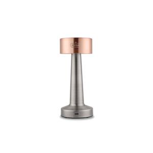 Buccan - Dumbbell tafellamp - Rosegoud en zilver - 3 lichtstanden en touchpanel